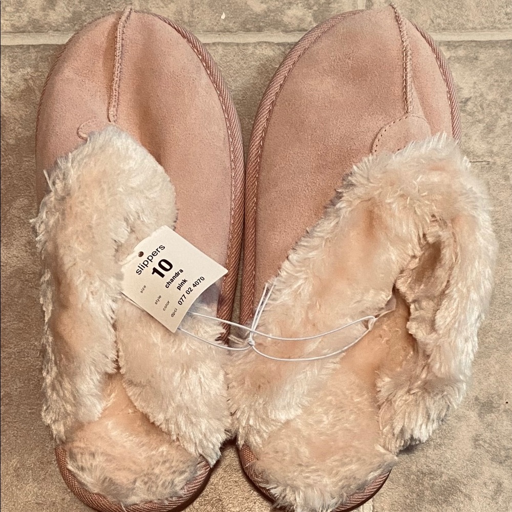 Chandra genuine suede pink shade slide slippers
